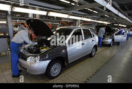 Jul 15, 2006 - Tolyatti, Russia - The Russian car maker Avtovaz plant's assembling area for Lada Kalina cars. (Credit Image: © PhotoXpress/ZUMA Press) RESTRICTIONS: North and South America RIGHTS ONLY! Stock Photo