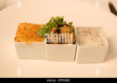 Apr 07, 2006; New Orleans, LA, USA; Restaurant August in the Central Business District of New Orleans. Pictured: Oysters three-ways.  Mandatory Credit: Photo by Kayte Deioma/ZUMA Press. (©) Copyright 2006 by Kayte Deioma Stock Photo