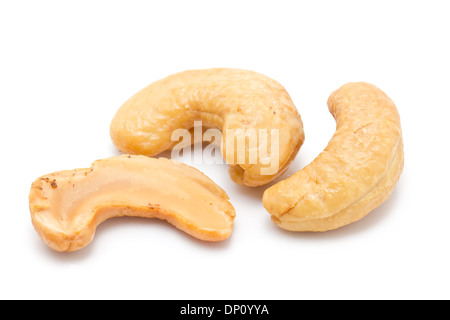 Cashew nuts isolated on white background. Stock Photo