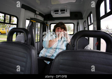 Apr 10, 2006; West Palm Beach, FL, USA; Carolyn Lapp rides Palm Tran to the Florida Outreach Center for the Blind on April 10, 2006. Mandatory Credit: Photo by J. Gwendolynne Berry/Palm Beach Post/ZUMA Press. (©) Copyright 2006 by Palm Beach Post Stock Photo