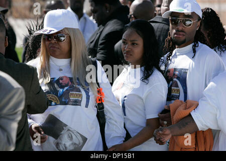 Apr 19, 2006; Detroit, MI, USA; The funeral for the rapper 'Proof', whose real name is Deshaun Holton at the Fellowship Chapel in Detroit, Michigan on Wednesday, April 19, 2006  The casket carrying the body of rapper Proof is make of solid bronze and plated in 24k gold and cost $48,000 USD. 'Proof' was killed at the C.C.C. club on Eight Mile Road last week during an altercation at  Stock Photo