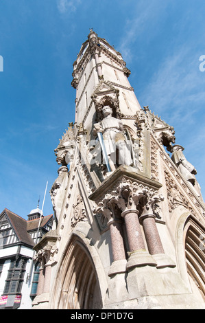 The Haymarket Memorial Clock Tower designed by Joseph Goddard, built in 1848 Leicester, England, UK Stock Photo