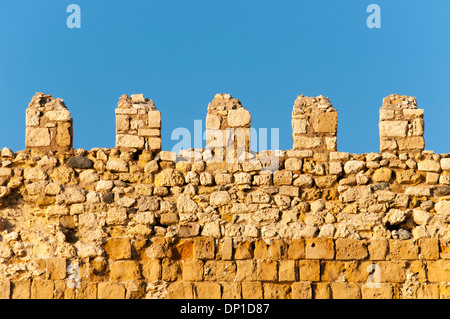 Close-up of Ramparts of Venetian Koules Fortress (Rocca al Mare), Heraklion (Iraklion), Crete, Greece Stock Photo