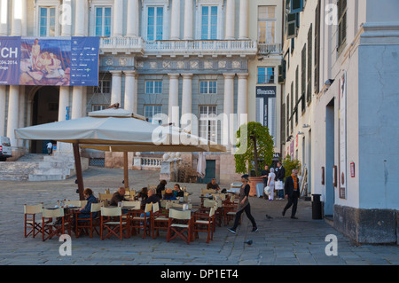 Piazza Matteotti square in front of Palazzo Ducale old town Genoa Liguria region Italy Europe Stock Photo