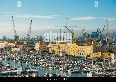 New port Genoa Liguria region Italy Europe Stock Photo