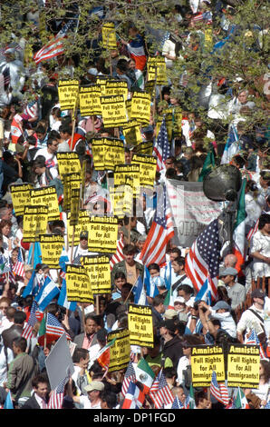 May 01, 2006; Manhattan, NY, USA; NY PAPERS OUT. Tens of thousands of people turn out for the May 1 Great American Boycott and Immigration Rights Rally at Union Square Park to protest proposed legislation to reform U.S. immigration law. Mandatory Credit: Photo by Bryan Smith/ZUMA Press. (©) Copyright 2006 by Bryan Smith Stock Photo