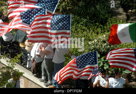 May 01, 2006; Manhattan, NY, USA; NY PAPERS OUT. Tens of thousands of people turn out for the May 1 Great American Boycott and Immigration Rights Rally at Union Square Park to protest proposed legislation to reform U.S. immigration law. Mandatory Credit: Photo by Bryan Smith/ZUMA Press. (©) Copyright 2006 by Bryan Smith Stock Photo