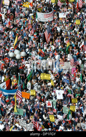 May 01, 2006; Manhattan, NY, USA; NY PAPERS OUT. Tens of thousands of people turn out for the May 1 Great American Boycott and Immigration Rights Rally at Union Square Park to protest proposed legislation to reform U.S. immigration law. Mandatory Credit: Photo by Bryan Smith/ZUMA Press. (©) Copyright 2006 by Bryan Smith Stock Photo