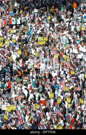 May 01, 2006; Manhattan, NY, USA; NY PAPERS OUT. Tens of thousands of people turn out for the May 1 Great American Boycott and Immigration Rights Rally at Union Square Park to protest proposed legislation to reform U.S. immigration law. Mandatory Credit: Photo by Bryan Smith/ZUMA Press. (©) Copyright 2006 by Bryan Smith Stock Photo