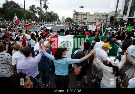 May 01, 2006; San Diego, CA, USA; Large rally forms at 6th and Laurel streets, briefly surging out onto 6th street and blocking traffic until eventually following instructions of security and returning to the sidewalks. Mandatory Credit: Photo by Jim  Baird/SDU-TZUMA Press. (©) Copyright 2006 by SDU-T Stock Photo