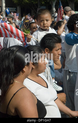 May 01, 2006; Los Angeles, CA, USA; Demonstrators participate in 'A Day Without Immigrants' a nationwide protest in opposition to legislation to reform US immigration law in downtown Los Angeles.  Mandatory Credit: Photo by Rick Nahmias/ZUMA Press. (©) Copyright 2006 by Rick Nahmias Stock Photo