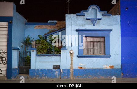 Typical blue mexican house. Oaxaca