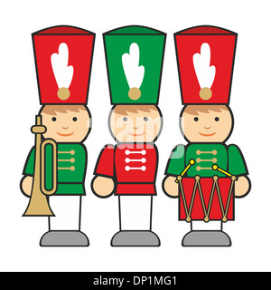 vector illustration of isolated wooden soldiers Stock Photo