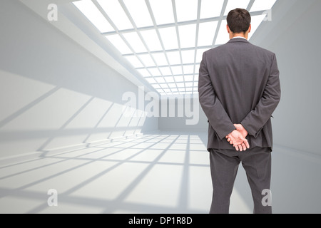 Composite image of rear view of classy businessman posing Stock Photo
