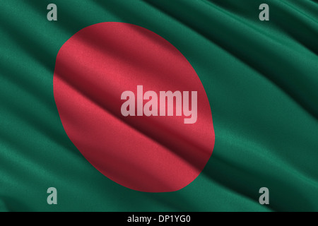 Flag of Bangladesh waving in the wind Stock Photo