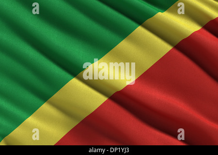 Flag of the Republic of the Congo waving in the wind Stock Photo