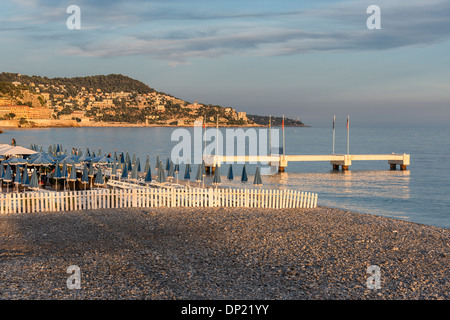 Lido Plage a private section of the main beach at Nice. Stock Photo