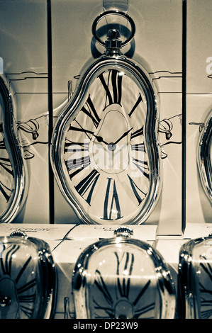 Dali melting clock, Barcelona, Catalonia, Spain Stock Photo