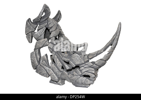 Modern Rhino Head Art Sculpture Stock Photo