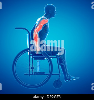 Man in a wheelchair, artwork Stock Photo