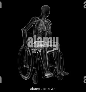 Man in a wheelchair, artwork Stock Photo