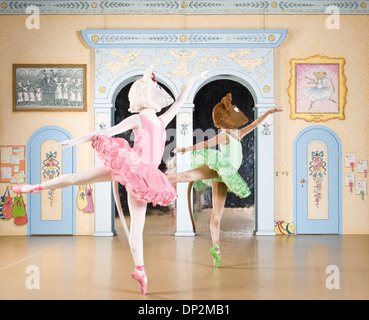 Dancers of English National Ballet in a posed photograph to promote ENB’s production of Angelina Ballerina. 9/2008. Colour photograph Stock Photo