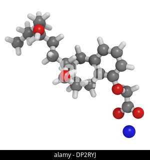 Treprostinil drug, molecular model Stock Photo