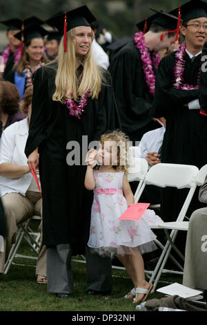 Jun 17, 2006; San Diego, CA, USA; Approximately 1,200 students received degrees during commencement ceremonies of the Thurgood Marshall College at UCSD on Saturday June 17th 2006.    BONNEY WATERS, who received her degree in Mathematics for Secondary Education, and her three year-old daughter RADHA CASTRO stood with all the grads as the degrees were conferred upon the group before  Stock Photo