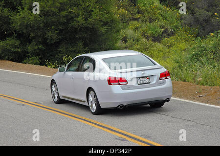 Jun 21, 2006; Los Angeles, CA, USA; Rear Action 2007 Lexus GS450h Hybrid. The all-new 2007 Lexus GS450h is the world's first hybrid powered, high-performing luxury sedan. The heart of the all-new GS450h is a completely new Lexus hybrid powertrain that propels the car. The system combines a 3.5 liter V6 engine making 292hp, with two electric motors, Motor #1 is the primary generator Stock Photo