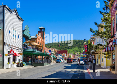 Shops on Main Street in downtown Park City, Utah, USA Stock Photo