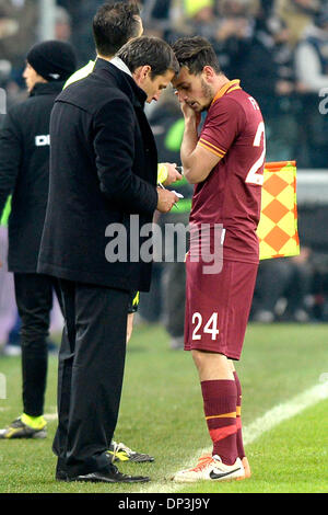 Torino, Italy. 5th Jan, 2014. Garcia and Florenzi during the Serie A match between Juventus and AS Roma at Juventus Stadium on January 5, 2014 in Torino, Italy.Photo: Filippo Alfero/NurPhoto © Filippo Alfero/NurPhoto/ZUMAPRESS.com/Alamy Live News Stock Photo