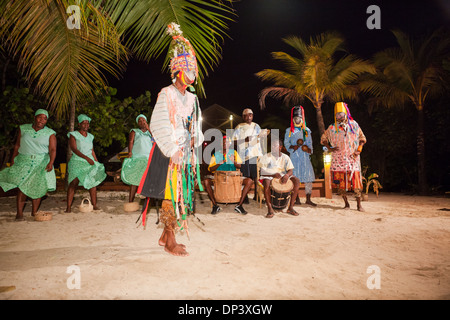 Garifuna perform traditional dance. Garifuna music and dance are an ...
