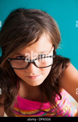 Portrait of girl wearing eyeglasses, looking at camera, Germany Stock Photo