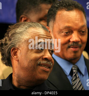 Aug 08, 2006; Meriden, CT, CT; Reverend JESSE JACKSON & Reverend AL SHARPTON at a victory celebration the night Ned Lamont defeated incumbent Senator Joe Lieberman in the Democratic Primary for U.S. Senate. Mandatory Credit: Photo by Stan Godlewski/ZUMA Press. (©) Copyright 2006 by Stan Godlewski Stock Photo