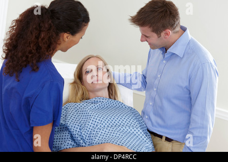 Woman preparing for medical procedure Stock Photo