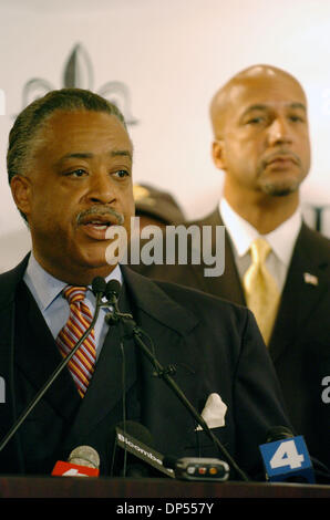 Sep 01, 2006; Manhattan, NY, USA; Reverend AL SHARPTON (L) speaks as New Orleans Mayor RAY NAGIN (R) announces the launch of 'New Orleans Rebirth Economic Tour' in a press conference at Tribeca Cinemas. The two day event will show New Yorkers business and investment opportunities in the re-development of New Orleans.  Mandatory Credit: Photo by Bryan Smith/ZUMA Press. (©) Copyright Stock Photo