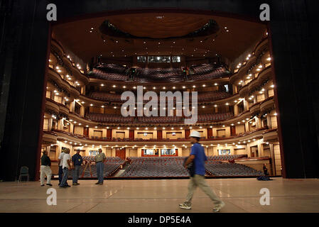 Sep 13, 2006; Miami, FL, USA; Workers watch welders in the rafter above the stage at the Ziff Ballet Opera House, part of the Carnival Center for the Performing Arts, in its final stage of construction now. Directors hope for an early Oct. opening.  Mandatory Credit: Photo by Chris Matula/Palm Beach Post/ZUMA Press. (©) Copyright 2006 by Palm Beach Post Stock Photo