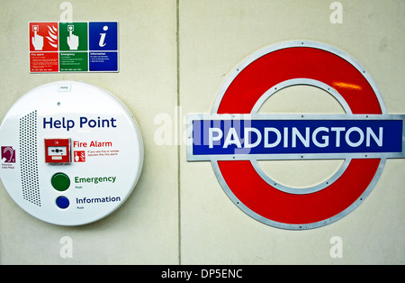 Paddington Underground Station roundel, London, England, United Kingdom Stock Photo