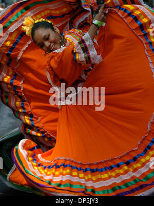 Sep 17, 2006; Manhattan, NY, USA; A traditional Mexican dancer in the Annual Mexican Day Parade along Madison Avenue.  Mandatory Credit: Photo by Bryan Smith/ZUMA Press. (©) Copyright 2006 by Bryan Smith Stock Photo