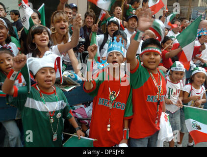 Sep 17, 2006; Manhattan, NY, USA; Children wearing the colors of Mexico watch the Annual Mexican Day Parade along Madison Avenue.  Mandatory Credit: Photo by Bryan Smith/ZUMA Press. (©) Copyright 2006 by Bryan Smith Stock Photo
