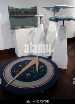 Sep 29, 2006; Manhattan, NY, USA; In celebration of the 40th Anniversary of 'Star Trek' Christie's will hold an auction of official 'Star Trek' items from the archives of CBS Paramount Television Studios. Items include material from all of the 'Star Trek' television series and movies, including costumes, props, set dressings, models of the Starship Enterprise and various alien ship Stock Photo