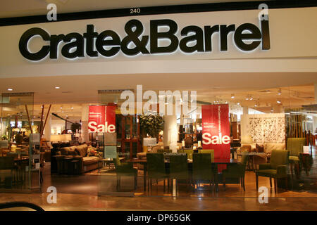 Oct 08, 2006; Costa Mesa, CA, USA;  Crate & Barrel first opened their doors in 1962 as a family business. A husband and wife team named Gordon and Carole Segal, and one eager sales associate who was enthusiastic about their vision.  Fast forward forty years, and today's Crate and Barrel family has grown to over 145 stores and over 7000 associates nationwide. The store offers home f Stock Photo