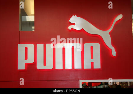 Oct 08, 2006; Costa Mesa, CA, USA;  The company, which makes sports specific shoes and apparel sold under the PUMA and Tretorn labels, was formed when German brothers Rudi and Adi Dassler feuded and split their family firm into adidas and PUMA. While shoes are PUMA's heritage, apparel accounts for a growing portion of sales. It is expanding apparel styles to include men's travel bu Stock Photo
