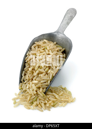 brown rice in a scoop Stock Photo