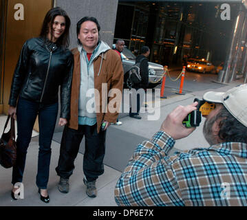 Oct 13, 2006; Manhattan, NY, USA; Actress MILENA GOVICH, who plays Detective Nina Cassidy on Law & Order, poses for a photo with a fan following an appearance on CW News Morning News.  Mandatory Credit: Photo by Bryan Smith/ZUMA Press. (©) Copyright 2006 by Bryan Smith Stock Photo