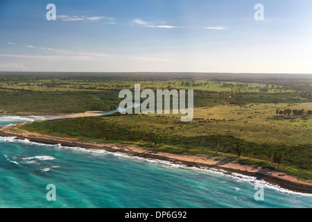 Aerial view of caribbean coastline, Dominican Republic  Stock Photo