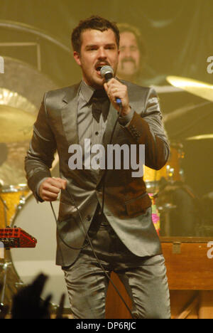 Oct 24, 2006; New York, NY, USA; Singer BRANDON FLOWERS of 'The Killers' performing live in concert at Madison Square Garden in New York City. Mandatory Credit: Photo by Jeffrey Geller/ZUMA Press. (©) Copyright 2006 by Jeffrey Geller Stock Photo