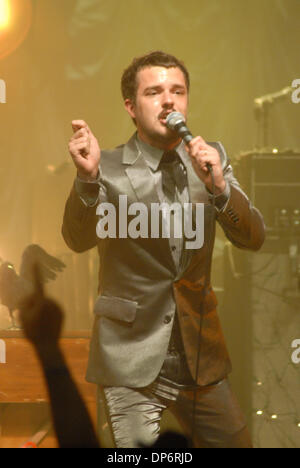 Oct 24, 2006; New York, NY, USA; Singer BRANDON FLOWERS of 'The Killers' performing live in concert at Madison Square Garden in New York City. Mandatory Credit: Photo by Jeffrey Geller/ZUMA Press. (©) Copyright 2006 by Jeffrey Geller Stock Photo