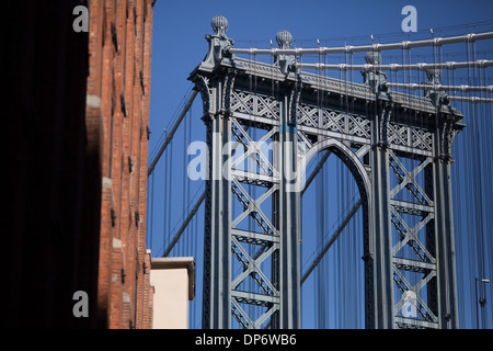 Detail of Brooklyn Bridge Brooklyn New York USA Stock Photo