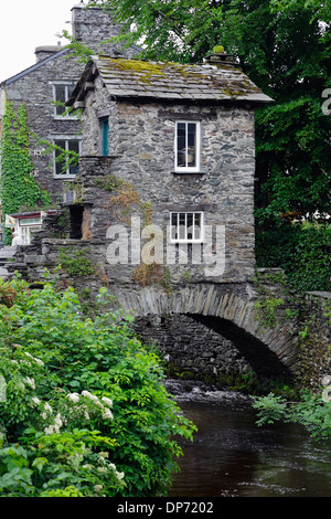 Bridge House over Stock Beck beside Rydal Road run by the National Trust in Ambleside, the Lake District, Cumbria, England, UK Stock Photo